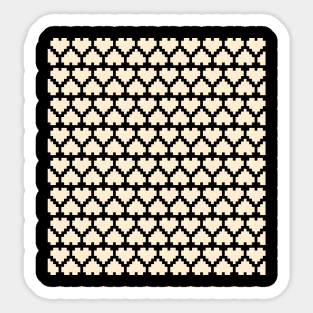 Seamless Pattern of White Pixel Hearts Sticker